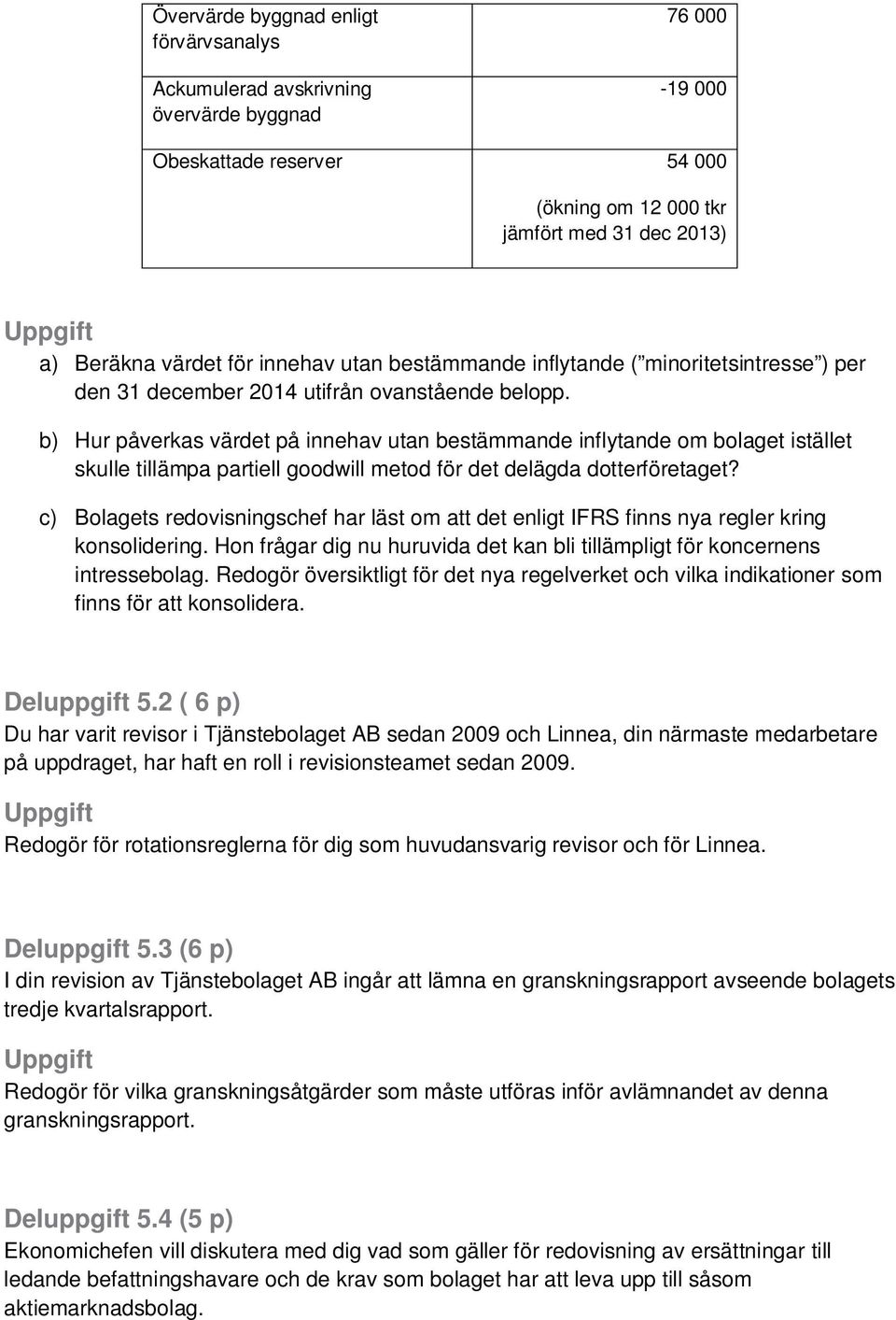 b) Hur påverkas värdet på innehav utan bestämmande inflytande om bolaget istället skulle tillämpa partiell goodwill metod för det delägda dotterföretaget?