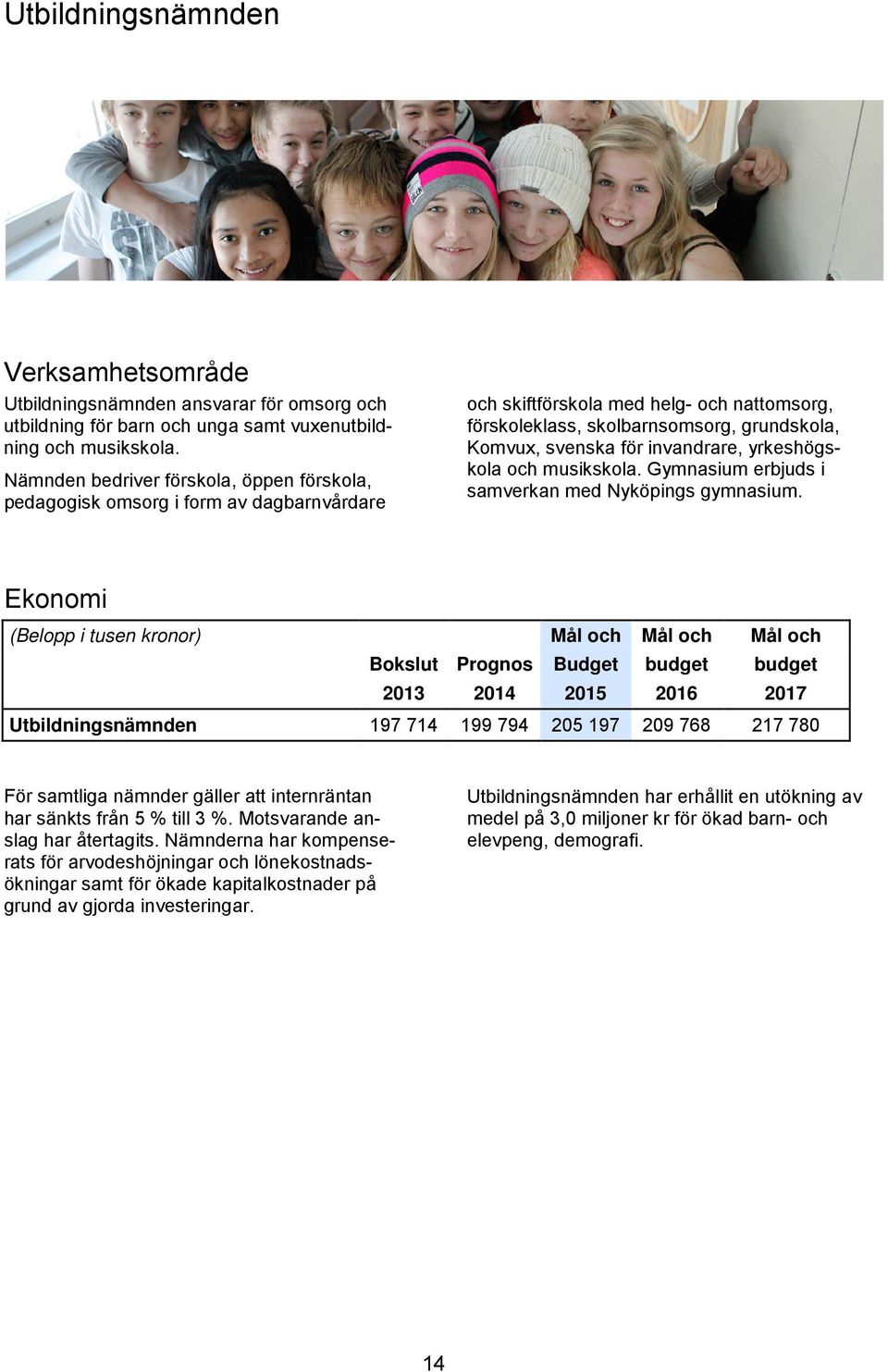 invandrare, yrkeshögskola och musikskola. Gymnasium erbjuds i samverkan med Nyköpings gymnasium.