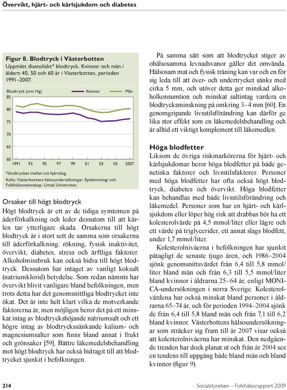 99 1 3 5 Män 27 Orsaker till högt blodtryck Högt blodtryck är ett av de tidiga symtomen på åderförkalkning och leder dessutom till att kärlen tar ytterligare skada.