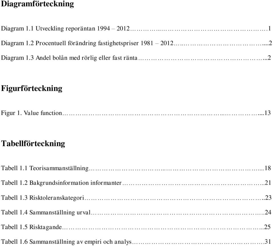 ..2 Figurförteckning Figur 1. Value function......13 Tabellförteckning Tabell 1.1 Teorisammanställning......18 Tabell 1.