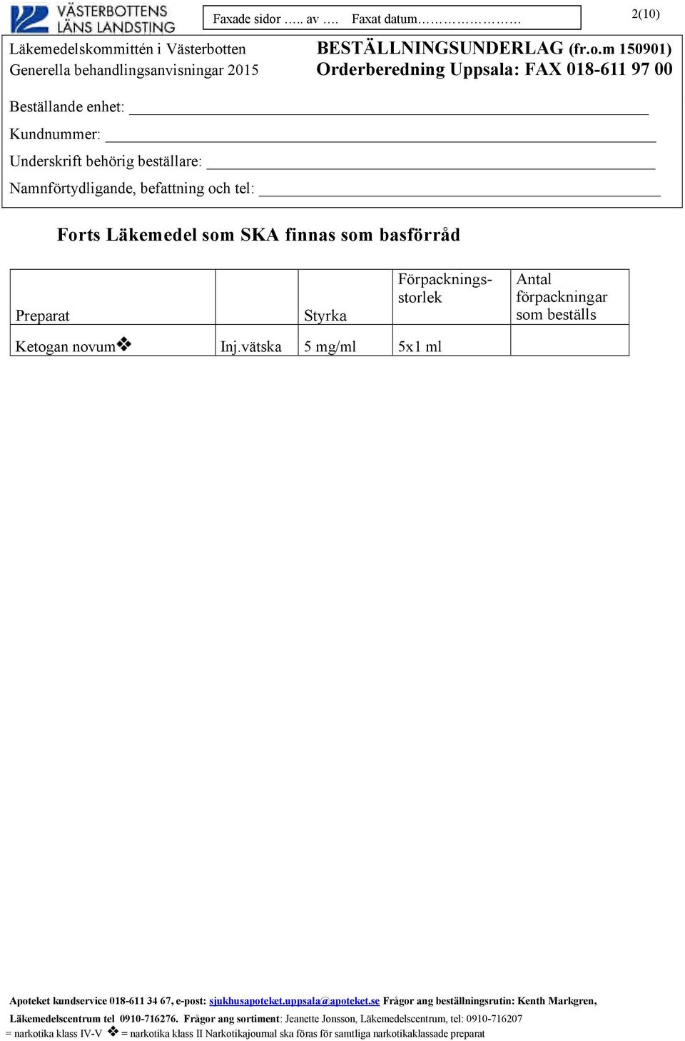 m 150901) Forts Läkemedel som SKA finnas