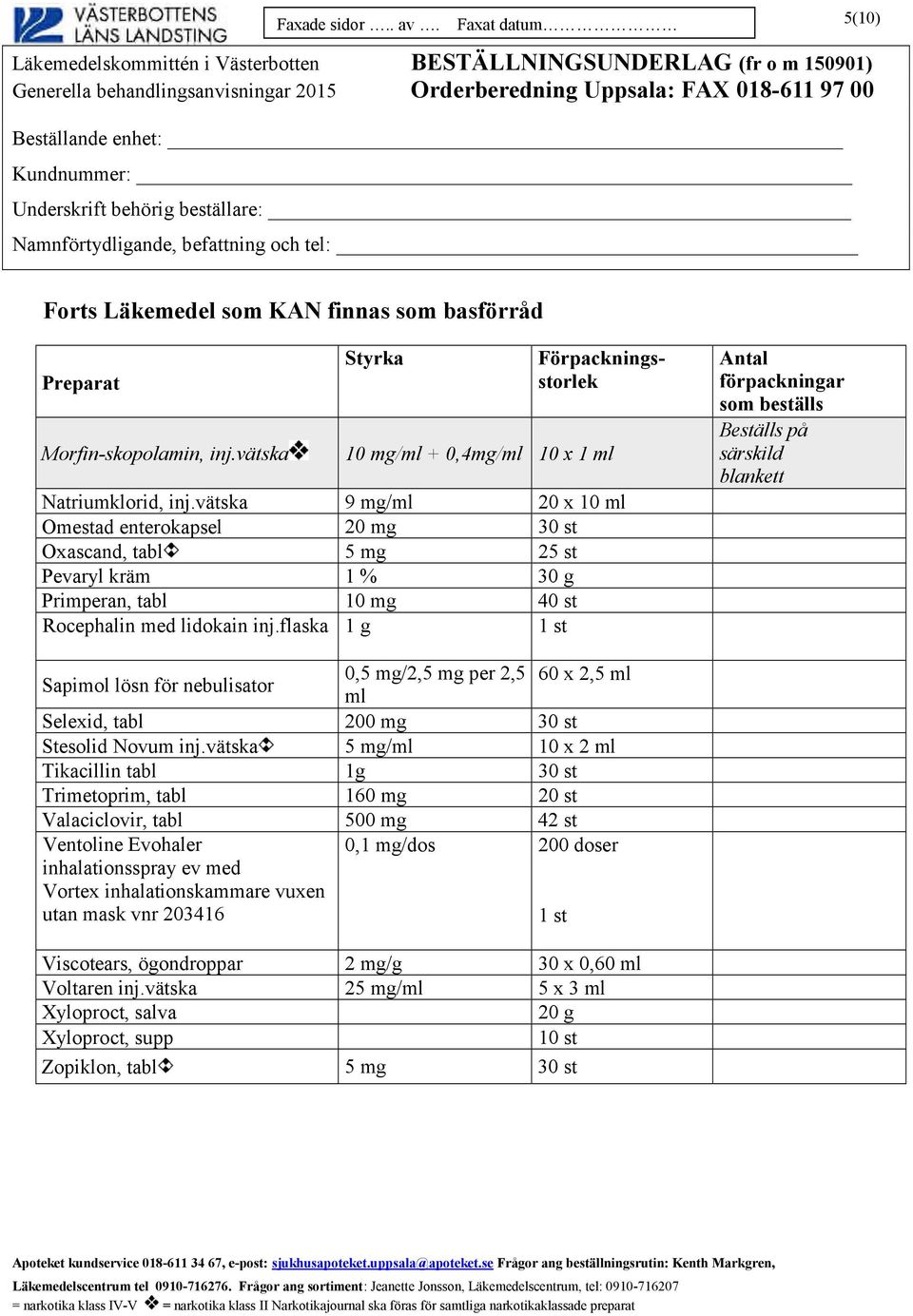 flaska 1 g 1 st Beställs på särskild Sapimol lösn för nebulisator 0,5 mg/2,5 mg per 2,5 60 x 2,5 ml ml Selexid, tabl 200 mg 30 st Stesolid Novum inj.