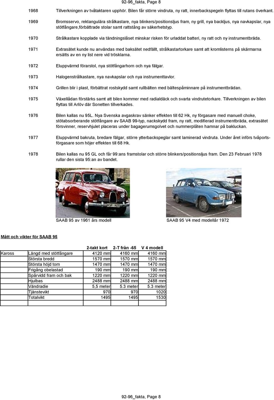 1970 Strålkastare kopplade via tändningslåset minskar risken för urladdat batteri, ny ratt och ny instrumentbräda.