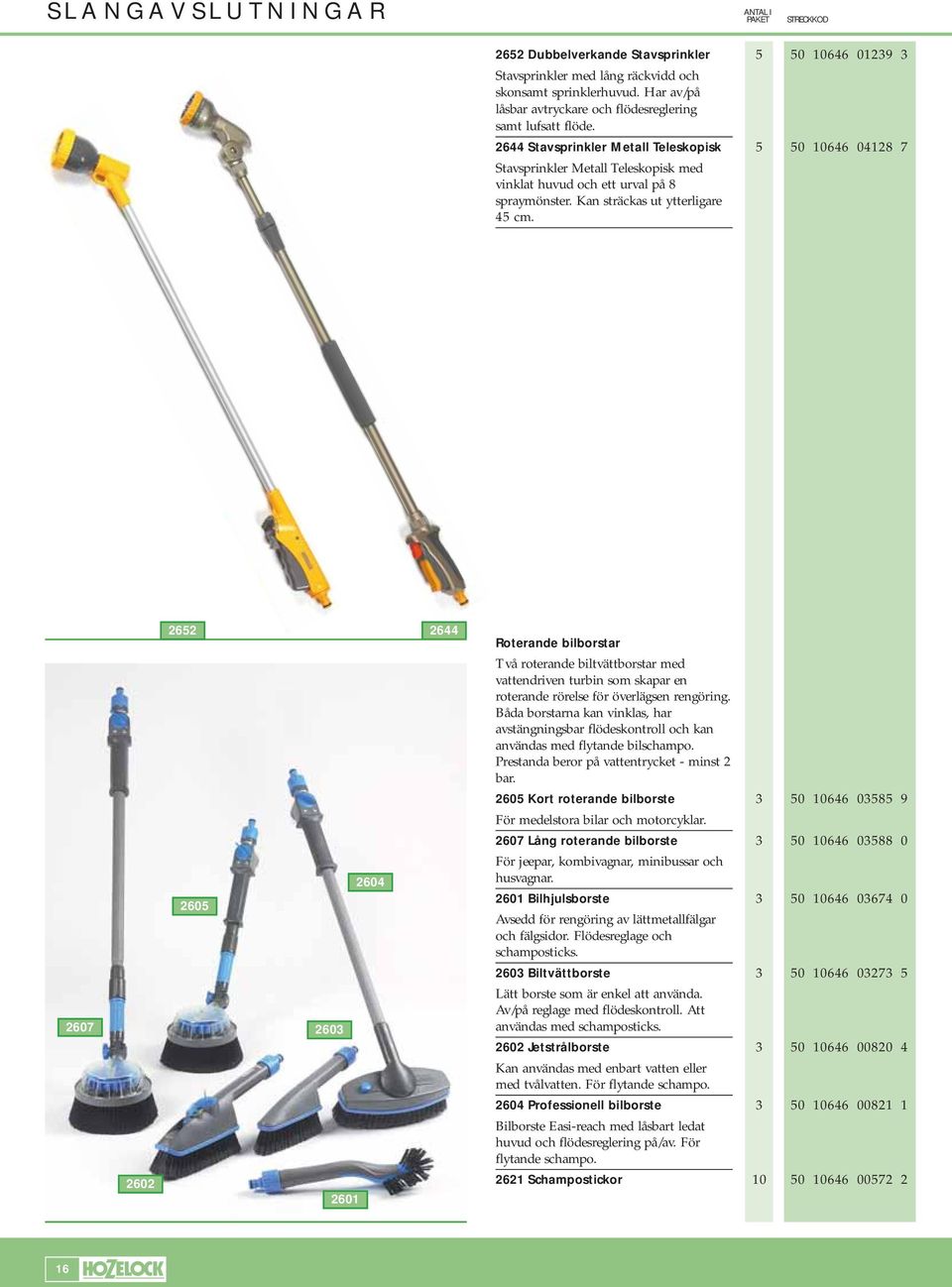 644 Stavsprinkler Metall Teleskopisk 0 10646 0418 7 Stavsprinkler Metall Teleskopisk med vinklat huvud och ett urval på 8 spraymönster. Kan sträckas ut ytterligare 4 cm.