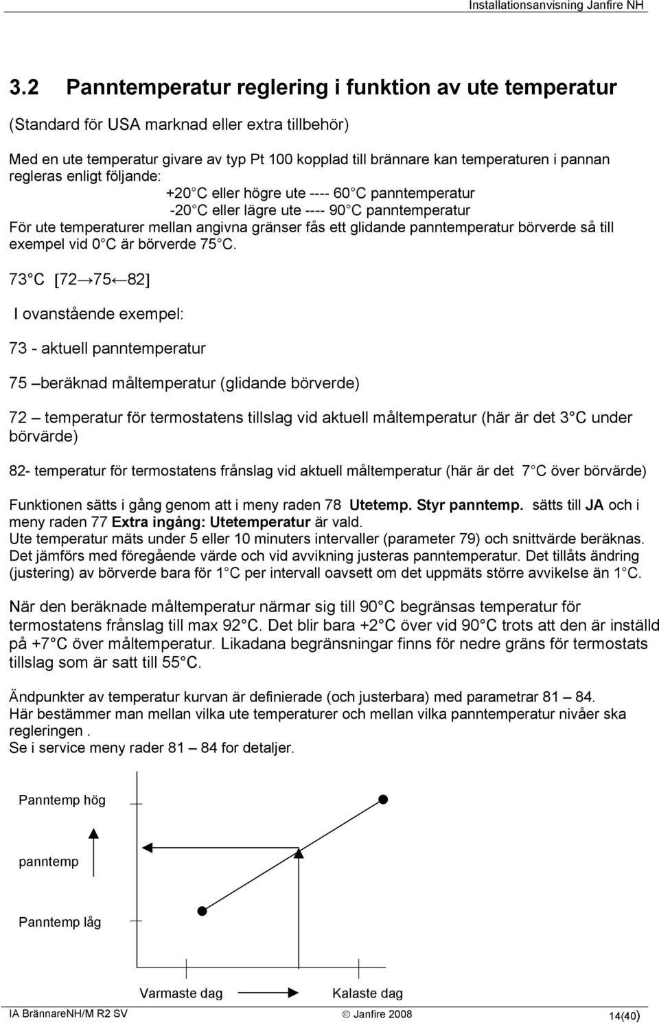 börverde så till exempel vid 0 C är börverde 75 C.