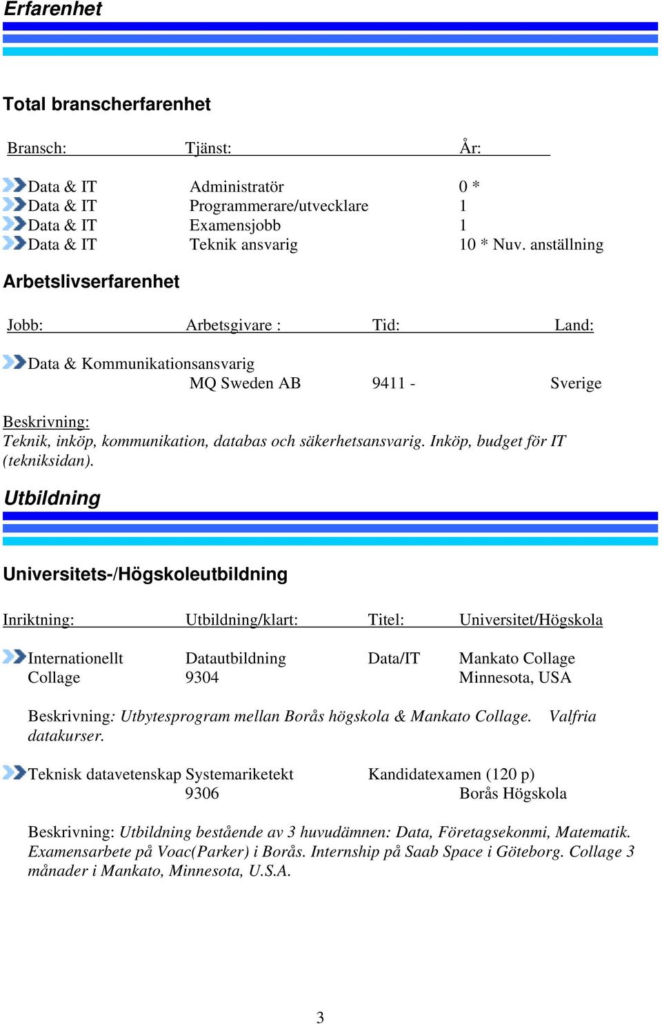 Inköp, budget för IT (tekniksidan).