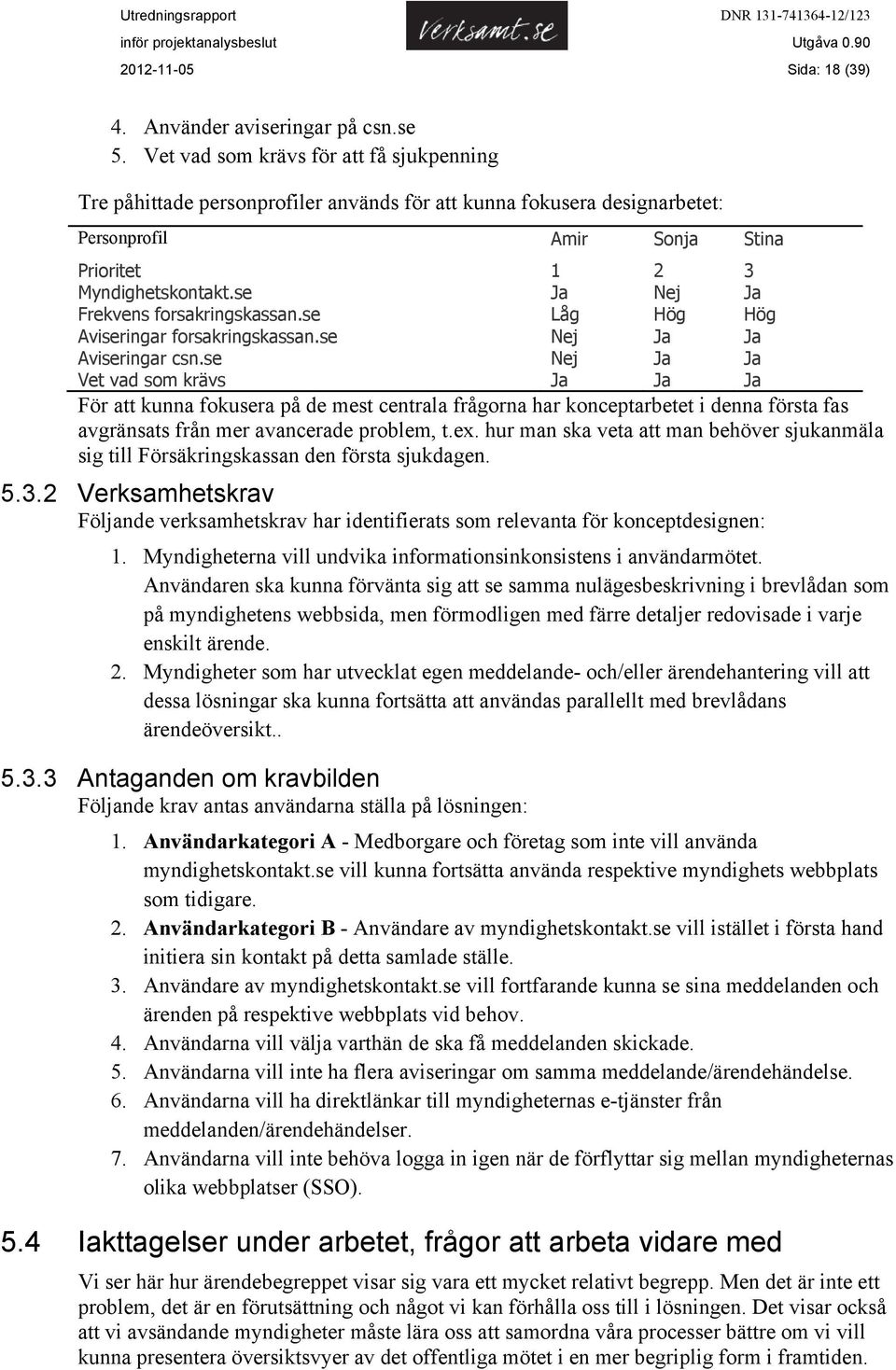 se Ja Nej Ja Frekvens forsakringskassan.se Låg Hög Hög Aviseringar forsakringskassan.se Nej Ja Ja Aviseringar csn.