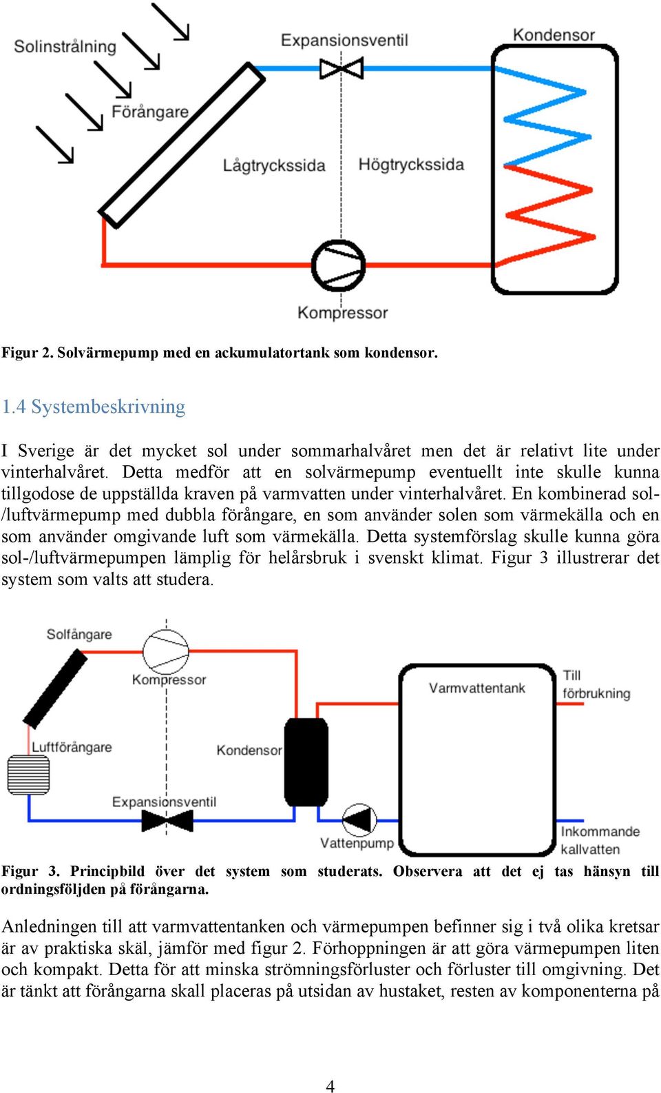 En kombinerad sol- /luftvärmepump med dubbla förångare, en som använder solen som värmekälla och en som använder omgivande luft som värmekälla.