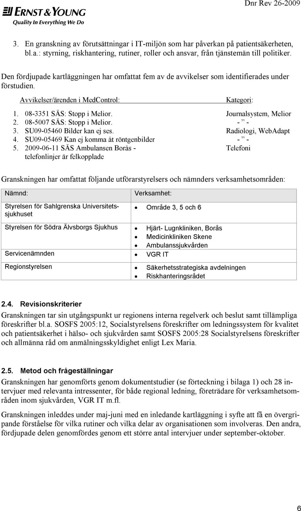 08-5007 SÄS: Stopp i Melior. - - 3. SU09-05460 Bilder kan ej ses. Radiologi, WebAdapt 4. SU09-05469 Kan ej komma åt röntgenbilder - - 5.