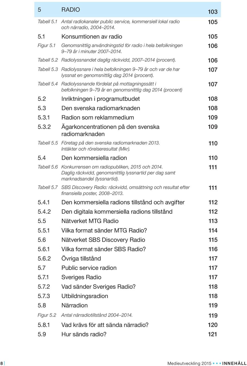 4 Radiolyssnare i hela befolkningen 9 79 år och var de har lyssnat en genomsnittlig dag 2014 (procent).