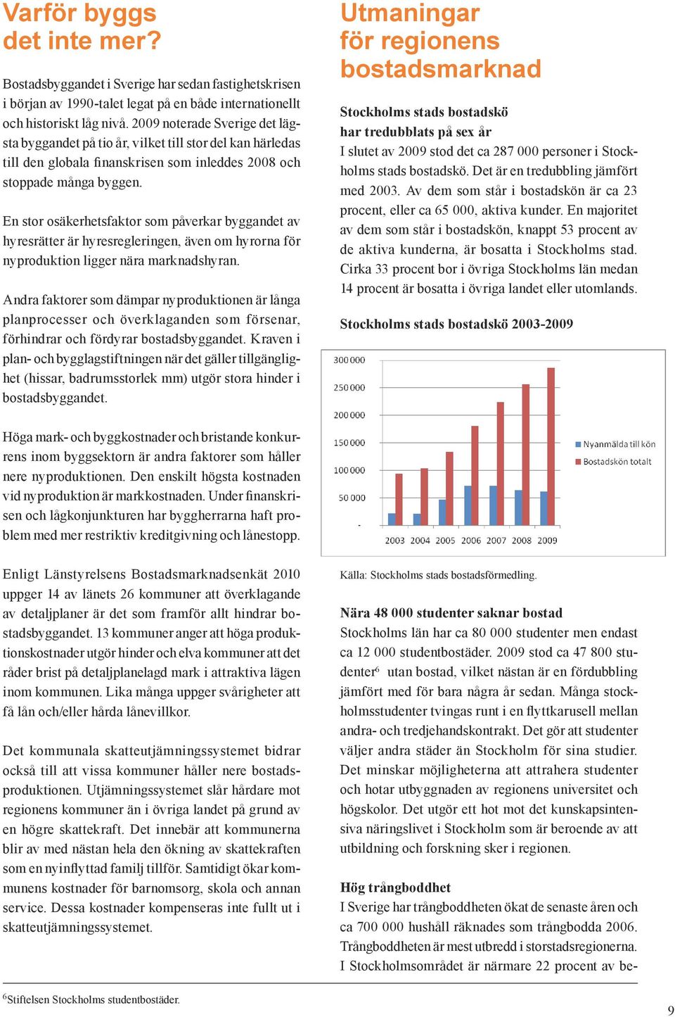 En stor osäkerhetsfaktor som påverkar byggandet av hyresrätter är hyresregleringen, även om hyrorna för nyproduktion ligger nära marknadshyran.