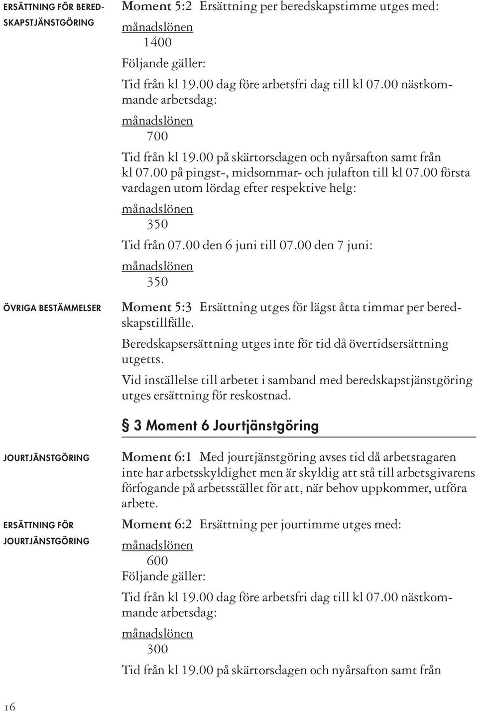 00 första vardagen utom lördag efter respektive helg: månadslönen 350 Tid från 07.00 den 6 juni till 07.