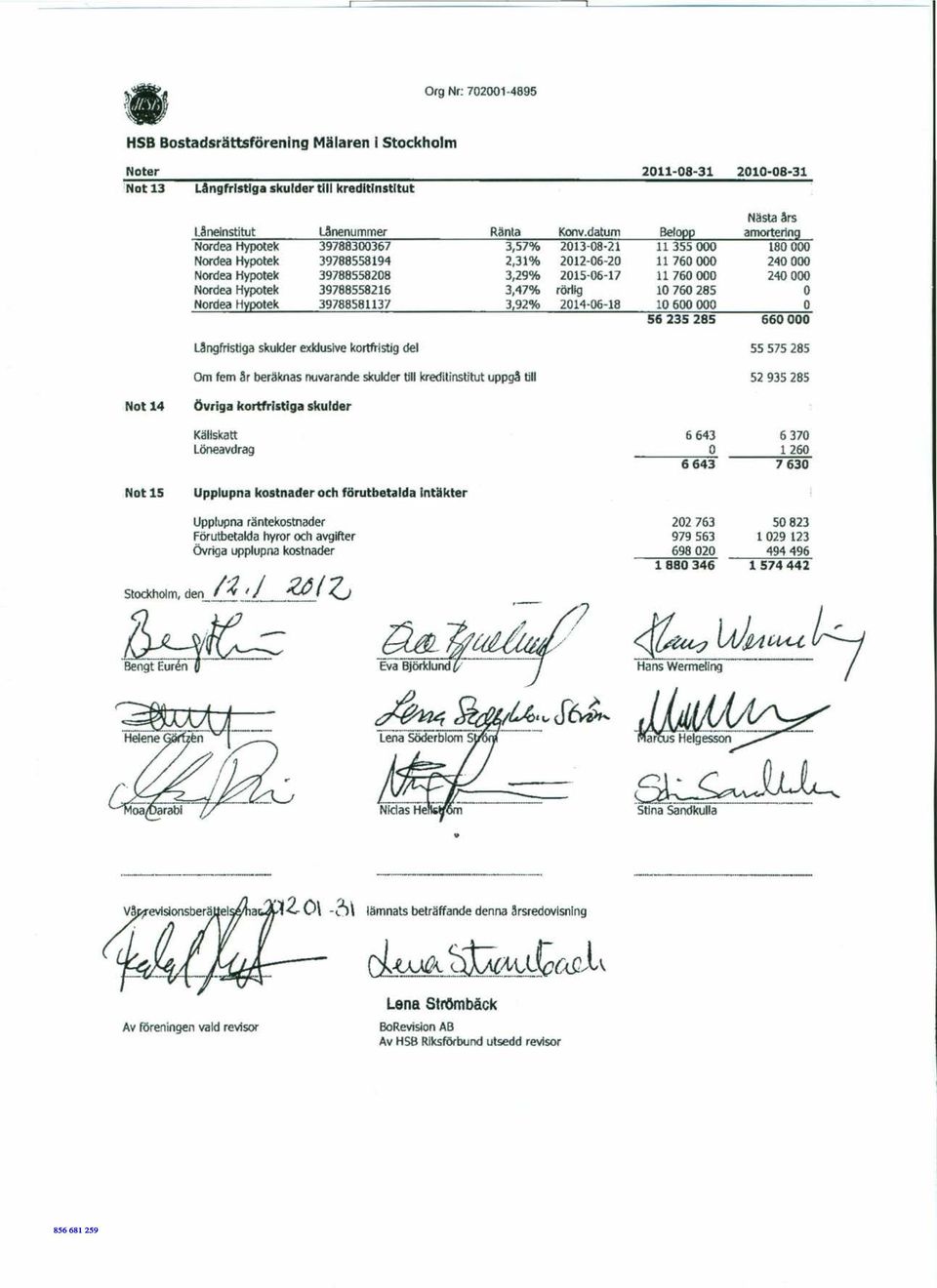 Nordea Hypotek Nordea Hypotek Nordea Hypotek 39788300367 39788558194 39788558208 3,57% 2,31% 3,29% 2013-08-21 2012-06-20 2015-06-17 11355000 11 760000 11 760000 180000 240000 240 000 Nordea Hypotek