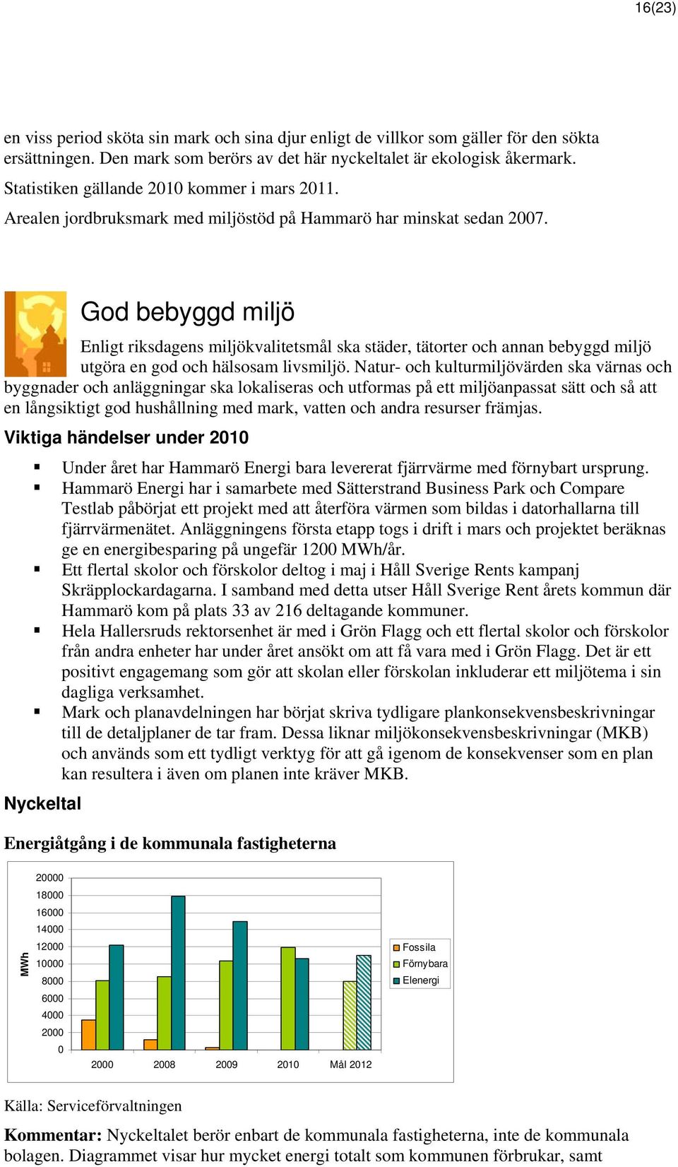 God bebyggd miljö Enligt riksdagens miljökvalitetsmål ska städer, tätorter och annan bebyggd miljö utgöra en god och hälsosam livsmiljö.