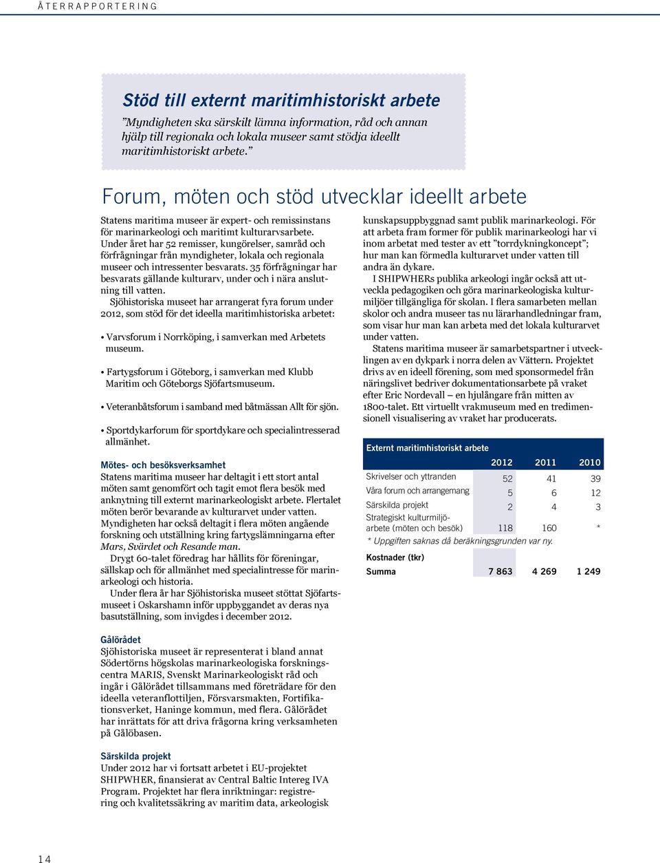 Under året har 52 remisser, kungörelser, samråd och förfrågningar från myndigheter, lokala och regionala museer och intressenter besvarats.