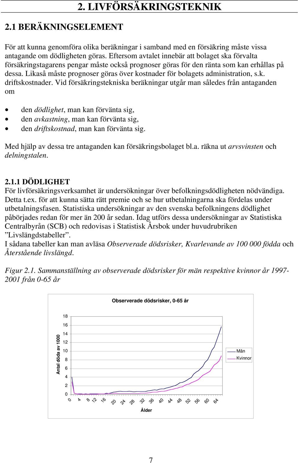 k. drifskosnader. Vid försäkringsekniska beräkningar ugår man såedes från anaganden om den dödighe, man kan förväna sig, den avkasning, man kan förväna sig, den drifskosnad, man kan förväna sig.