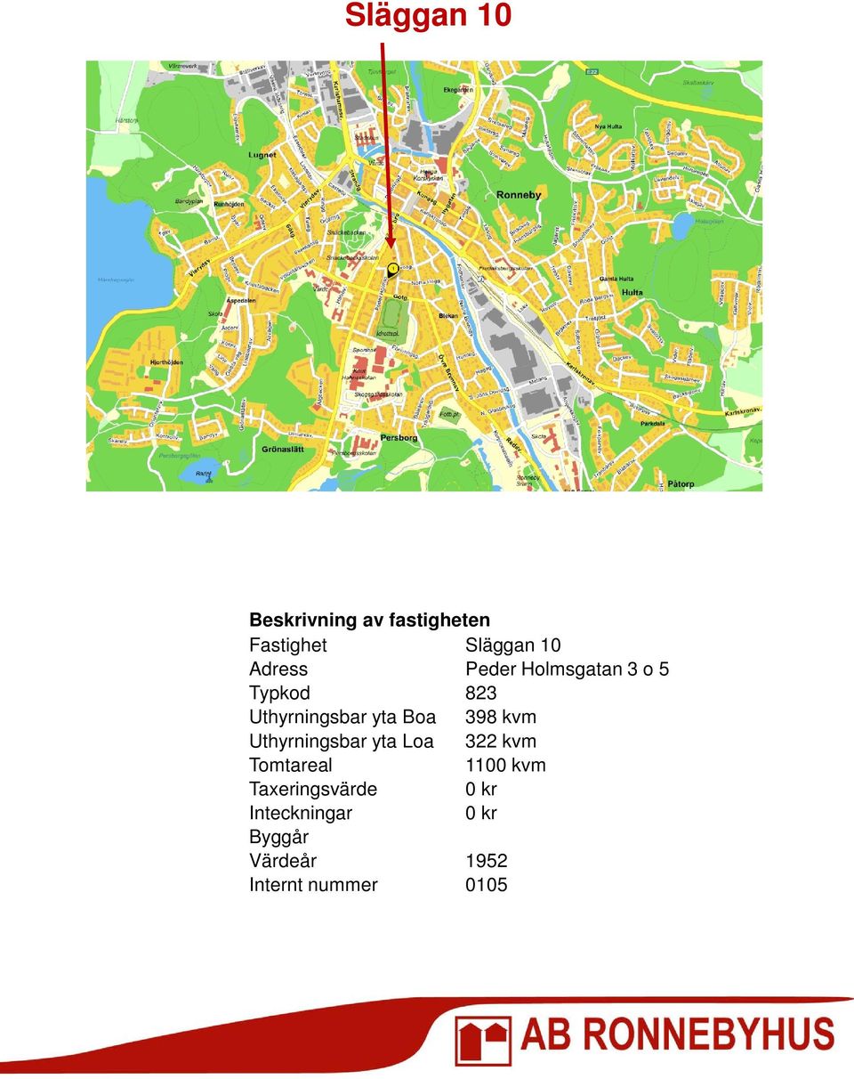 Uthyrningsbar yta Loa 322 kvm Tomtareal 1100 kvm