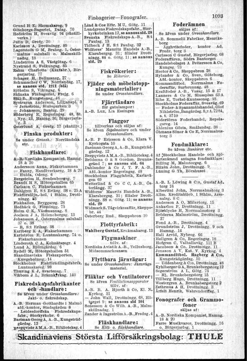 B"J S:t J,uffb"];), Gr!'fgll20.. :il. "~S""IC 'P':ulsg.13,,' Karls 'ön' 'A,' DroUningg: 89 " Tidbeck j H, S:t Paulsg. 32 i. L,. >.fgilm~.