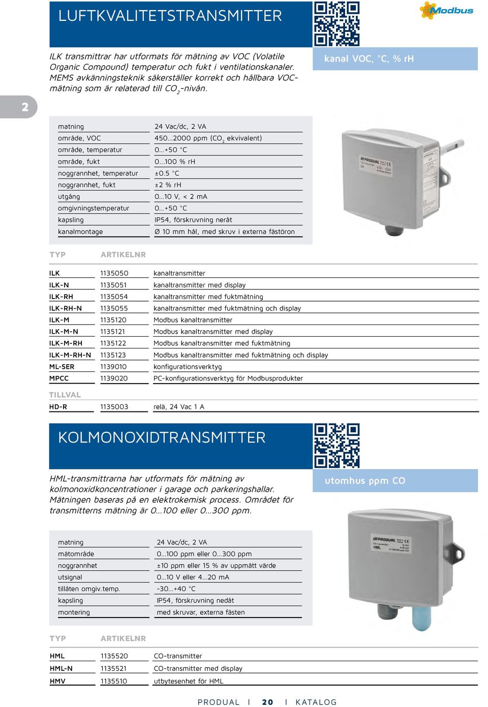 område, VOC 24 Vac/dc, 2 VA område, temperatur 0 +50 C område, fukt 450 2000 ppm (CO 2 ekvivalent) 0...100 % rh noggrannhet, temperatur ±0.