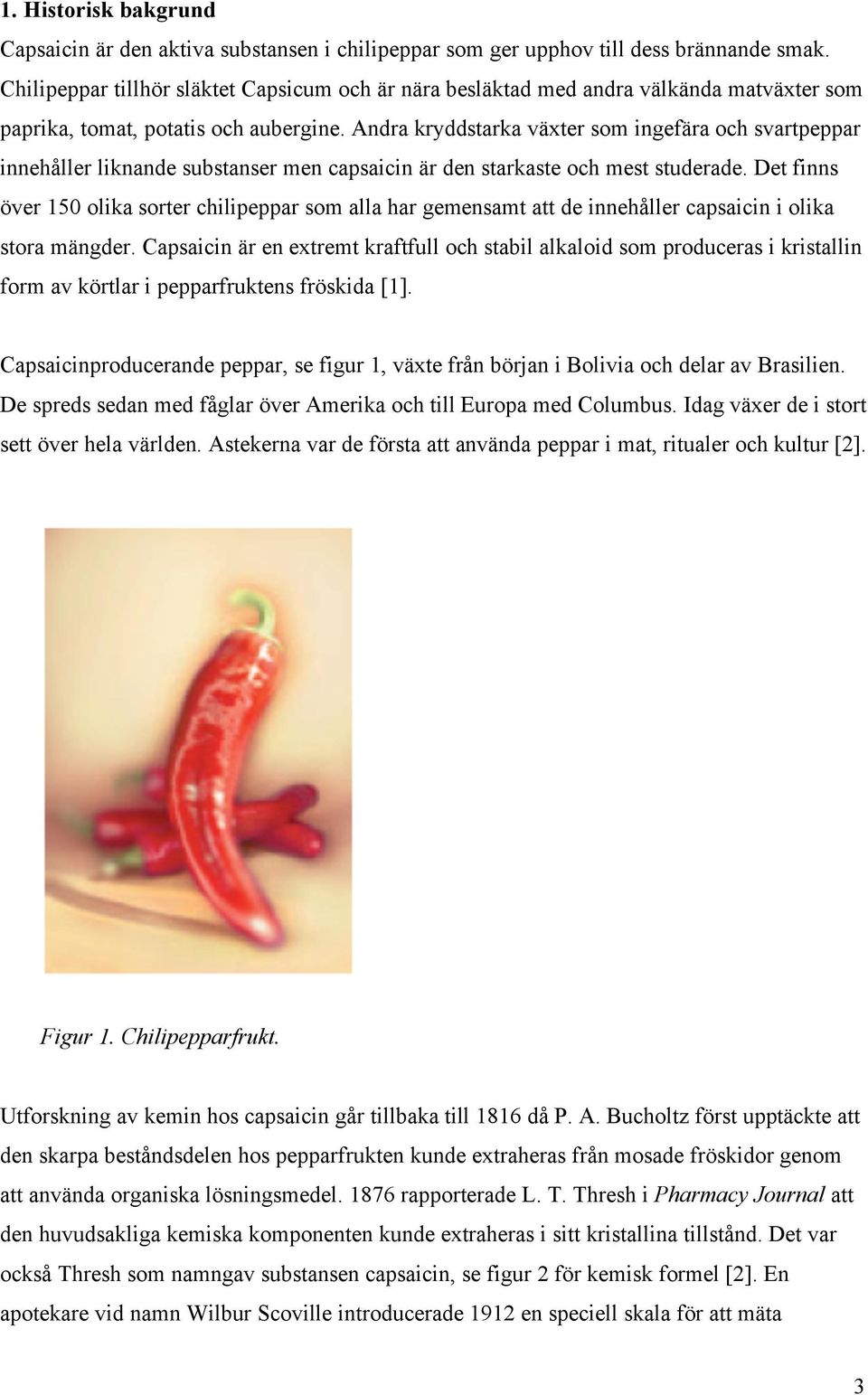 Andra kryddstarka växter som ingefära och svartpeppar innehåller liknande substanser men capsaicin är den starkaste och mest studerade.