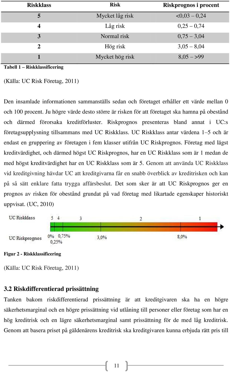 Ju högre värde desto större är risken för att företaget ska hamna på obestånd och därmed förorsaka kreditförluster.