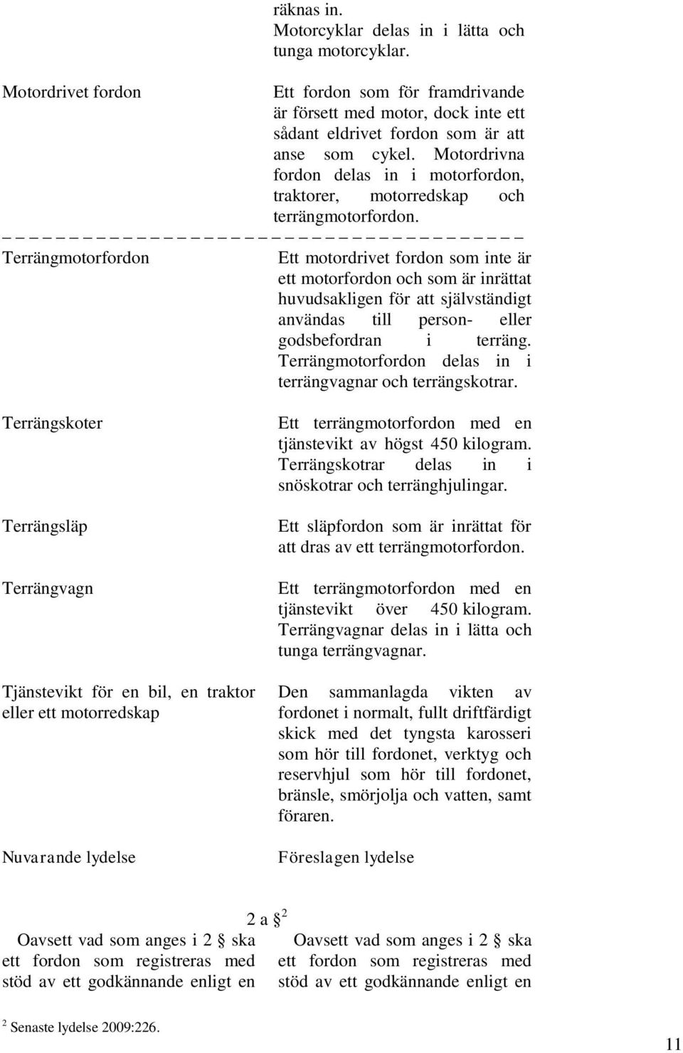 Terrängmotorfordon Ett motordrivet fordon som inte är ett motorfordon och som är inrättat huvudsakligen för att självständigt användas till person- eller godsbefordran i terräng.