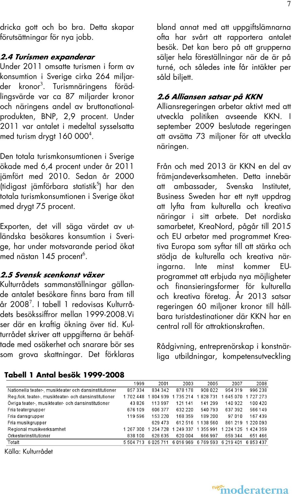 Den totala turismkonsumtionen i Sverige ökade med 6,4 procent under år 2011 jämfört med 2010.