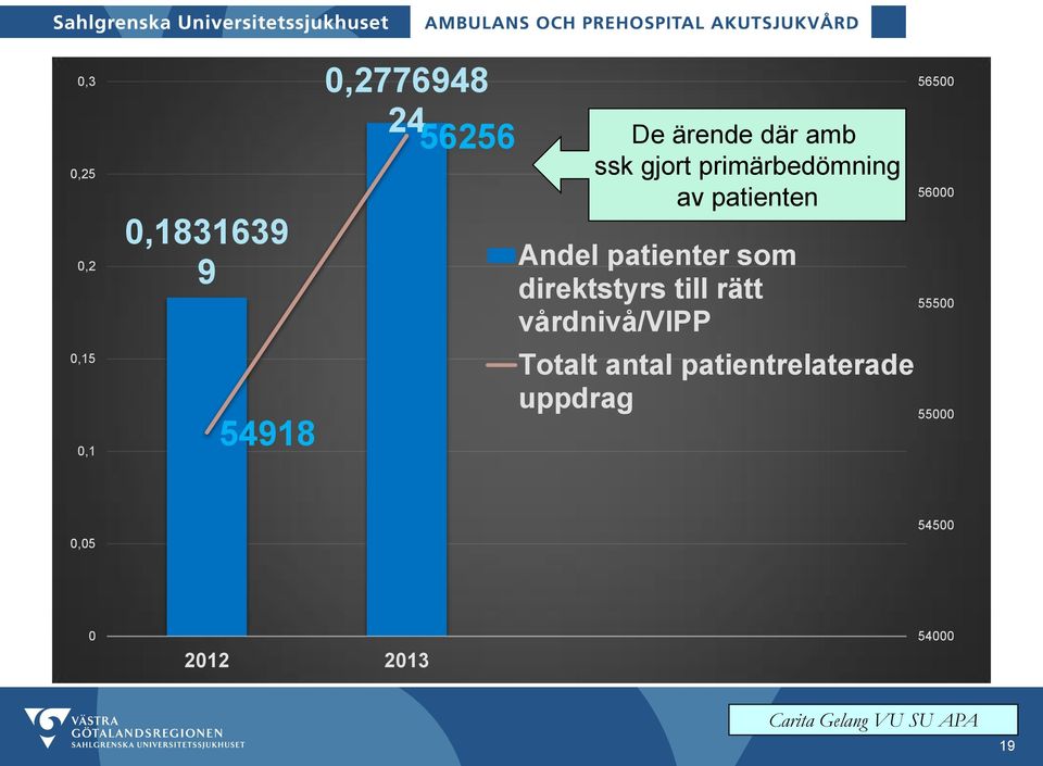 patienter som direktstyrs till rätt vårdnivå/vipp Totalt antal