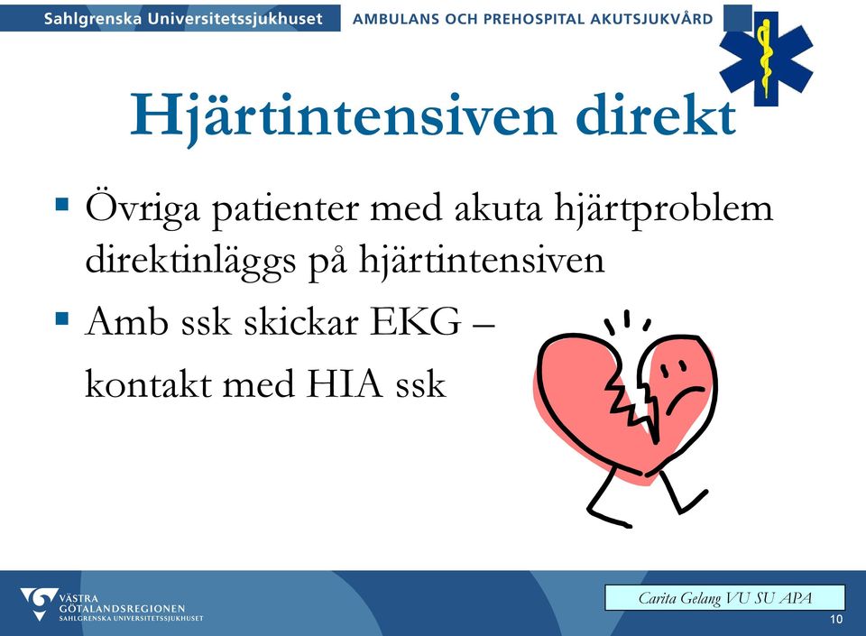 direktinläggs på hjärtintensiven