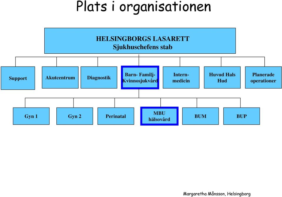 Kvinnosjukvård Internmedicin Huvud Hals Hud Planerade