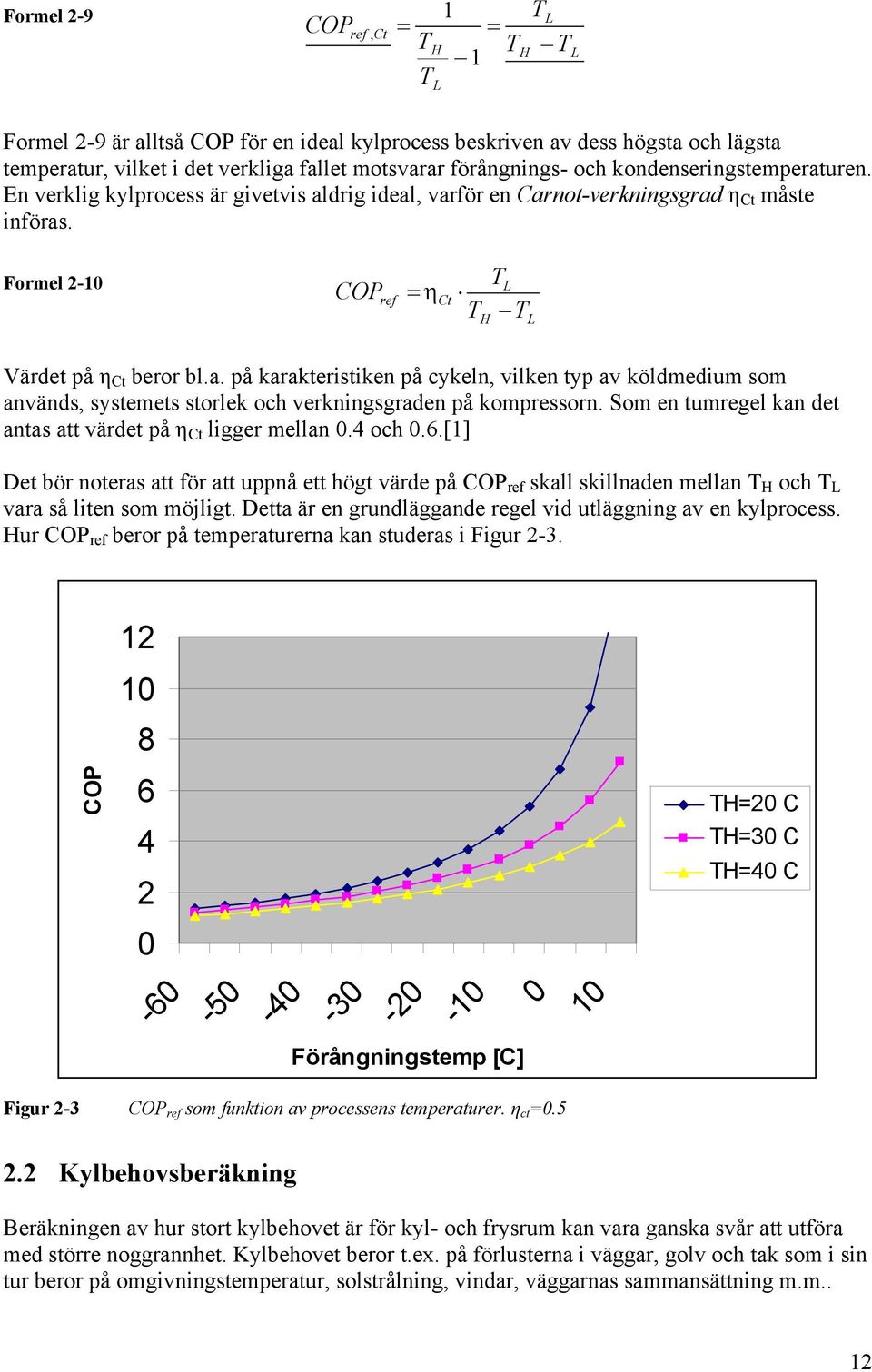 Som en tumregel kan det antas att värdet på η Ct ligger mellan 0.4 och 0.6.