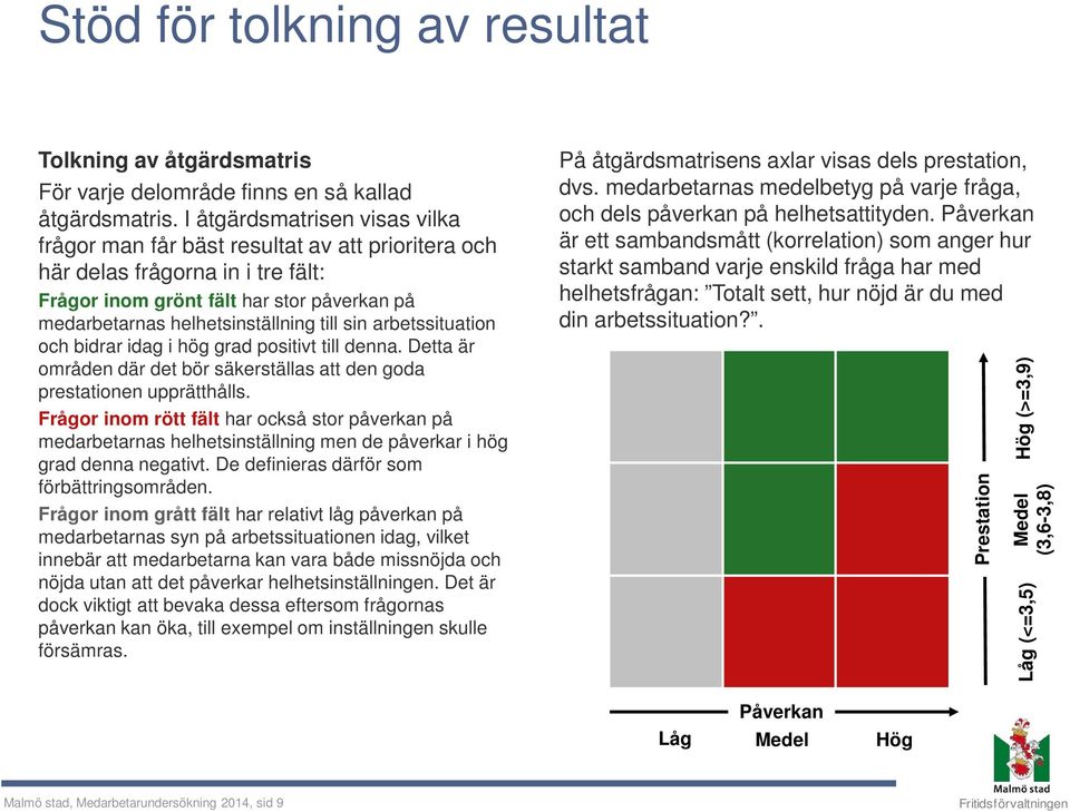 sin arbetssituation och bidrar idag i hög grad positivt till denna. Detta är områden där det bör säkerställas att den goda prestationen upprätthålls.