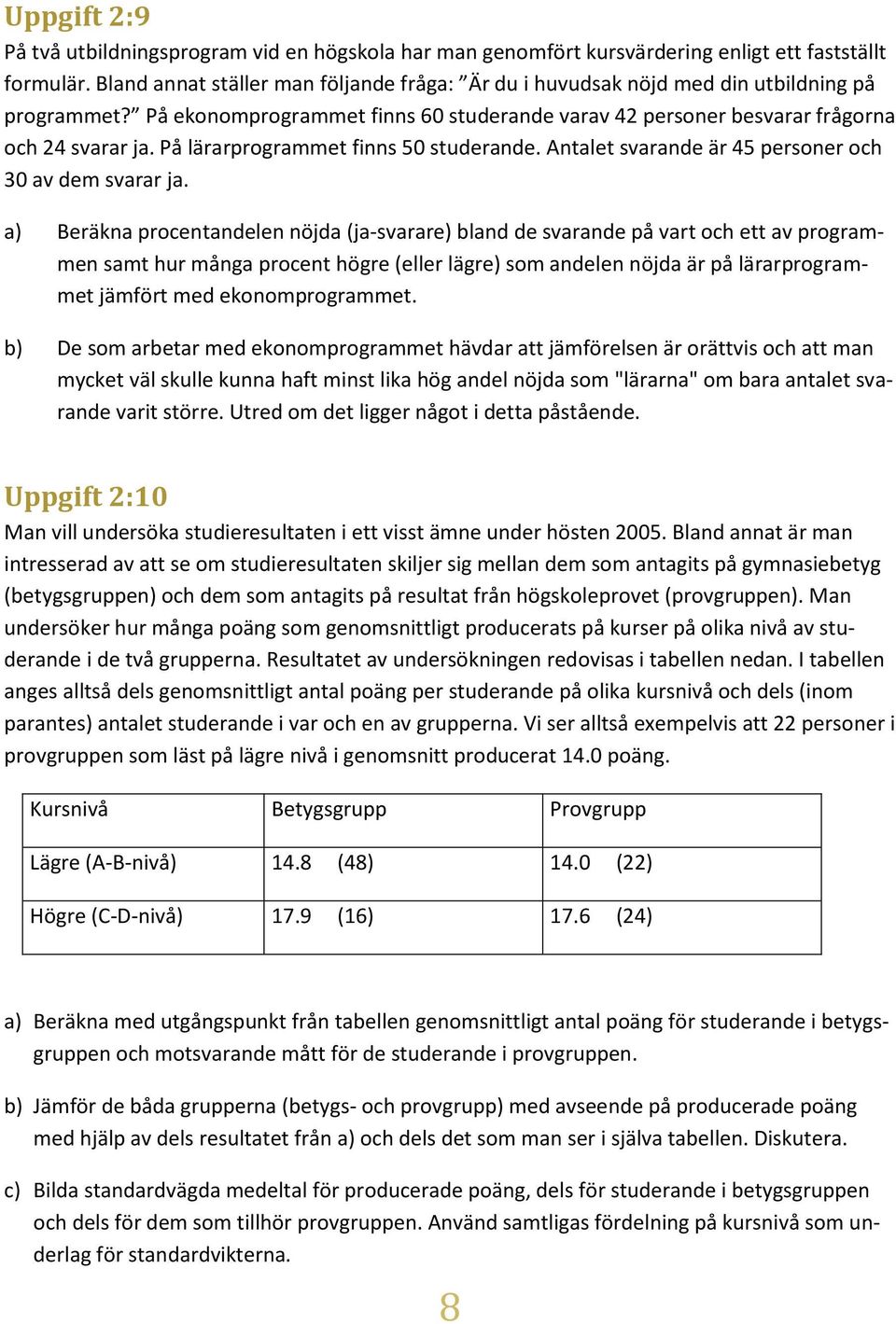 På lärarprogrammet finns 50 studerande. Antalet svarande är 45 personer och 30 av dem svarar ja.