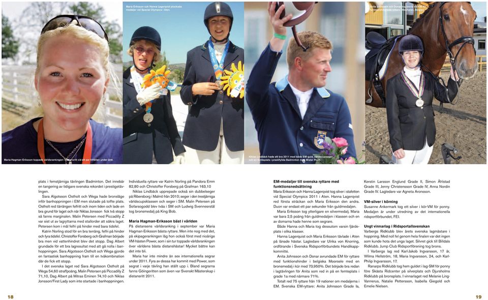 Niklas Lindbäck hade ett bra 2011 med både SM-guld, världscupseger och en femteplats i prestifyllda Badminton med Mister Pooh. plats i femstjärniga tävlingen Badminton.