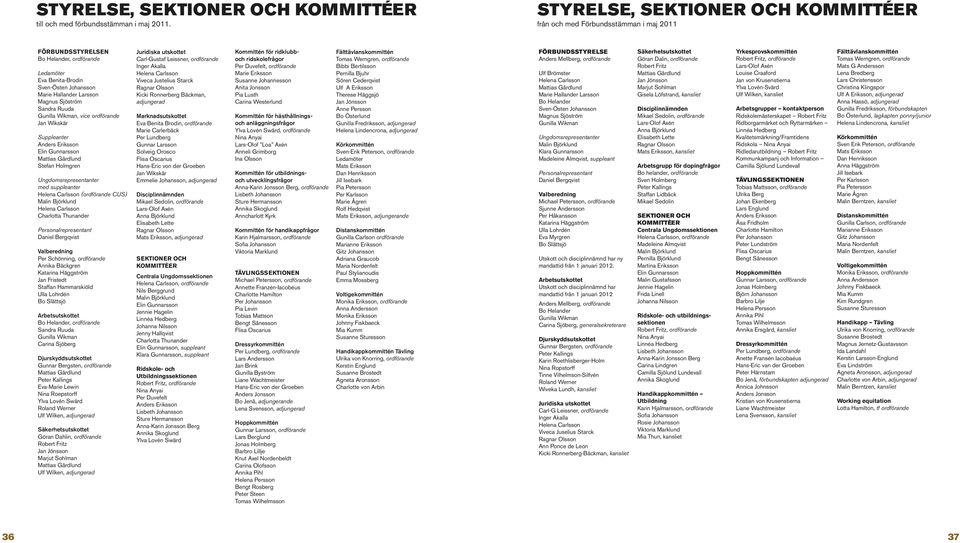 Sjöström Sandra Ruuda Gunilla Wikman, vice ordförande Jan Wikskär Suppleanter Anders Eriksson Elin Gunnarsson Mattias Gårdlund Stefan Holmgren Ungdomsrepresentanter med suppleanter Helena Carlsson