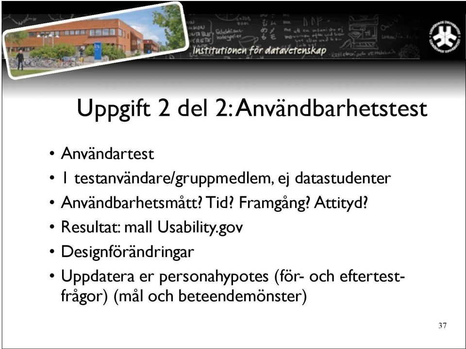 Framgång? Attityd? Resultat: mall Usability.