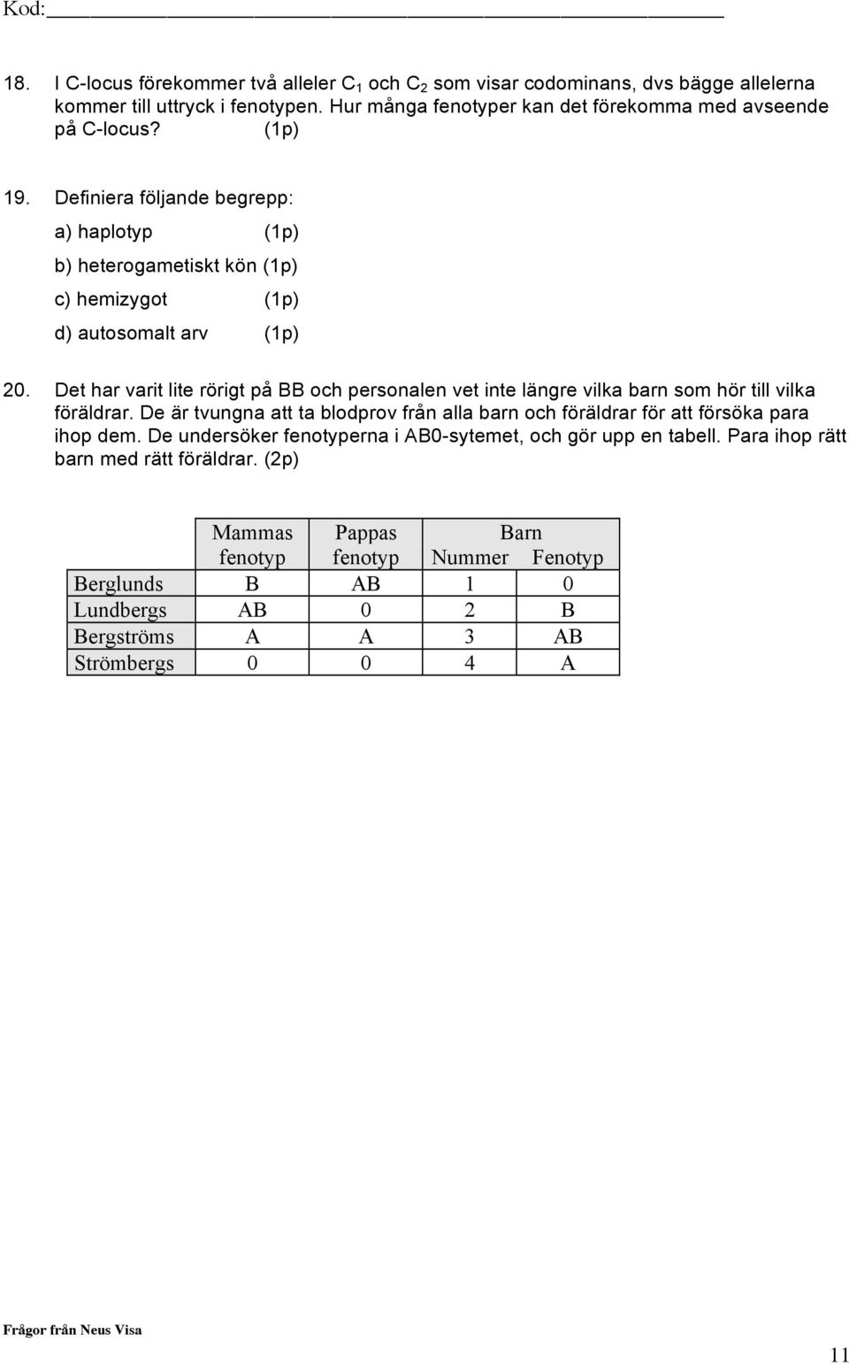 Det har varit lite rörigt på BB och personalen vet inte längre vilka barn som hör till vilka föräldrar.