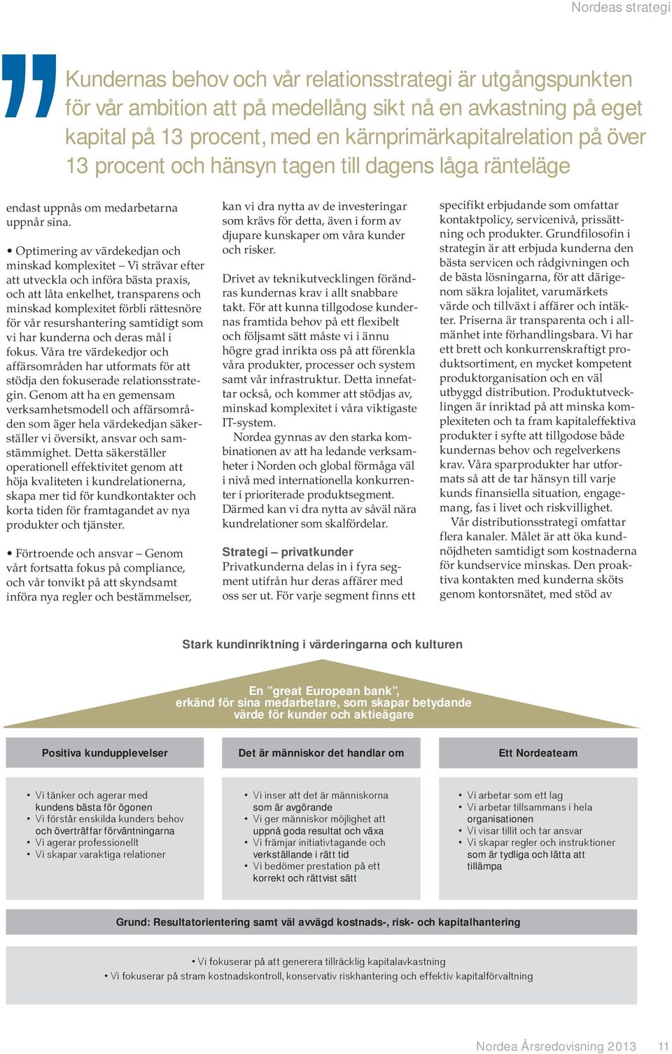 - - - - - - - - - - Strategi privatkunder - - - - - - - - - - - - Stark kundinriktning i värderingarna och kulturen En great European bank, erkänd för sina medarbetare, som skapar betydande värde för