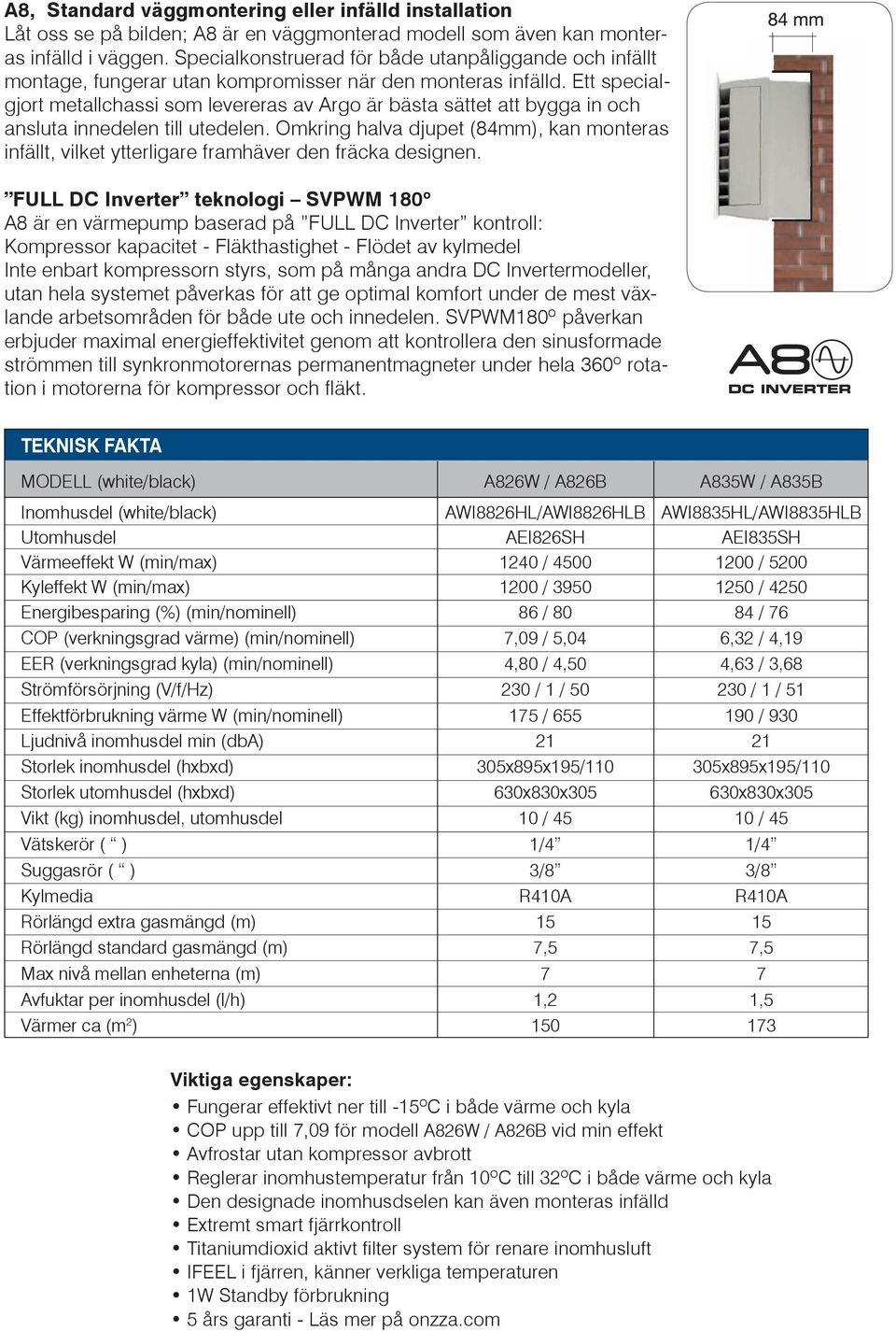 Ett specialgjort metallchassi som levereras av Argo är bästa sättet att bygga in och ansluta innedelen till utedelen.