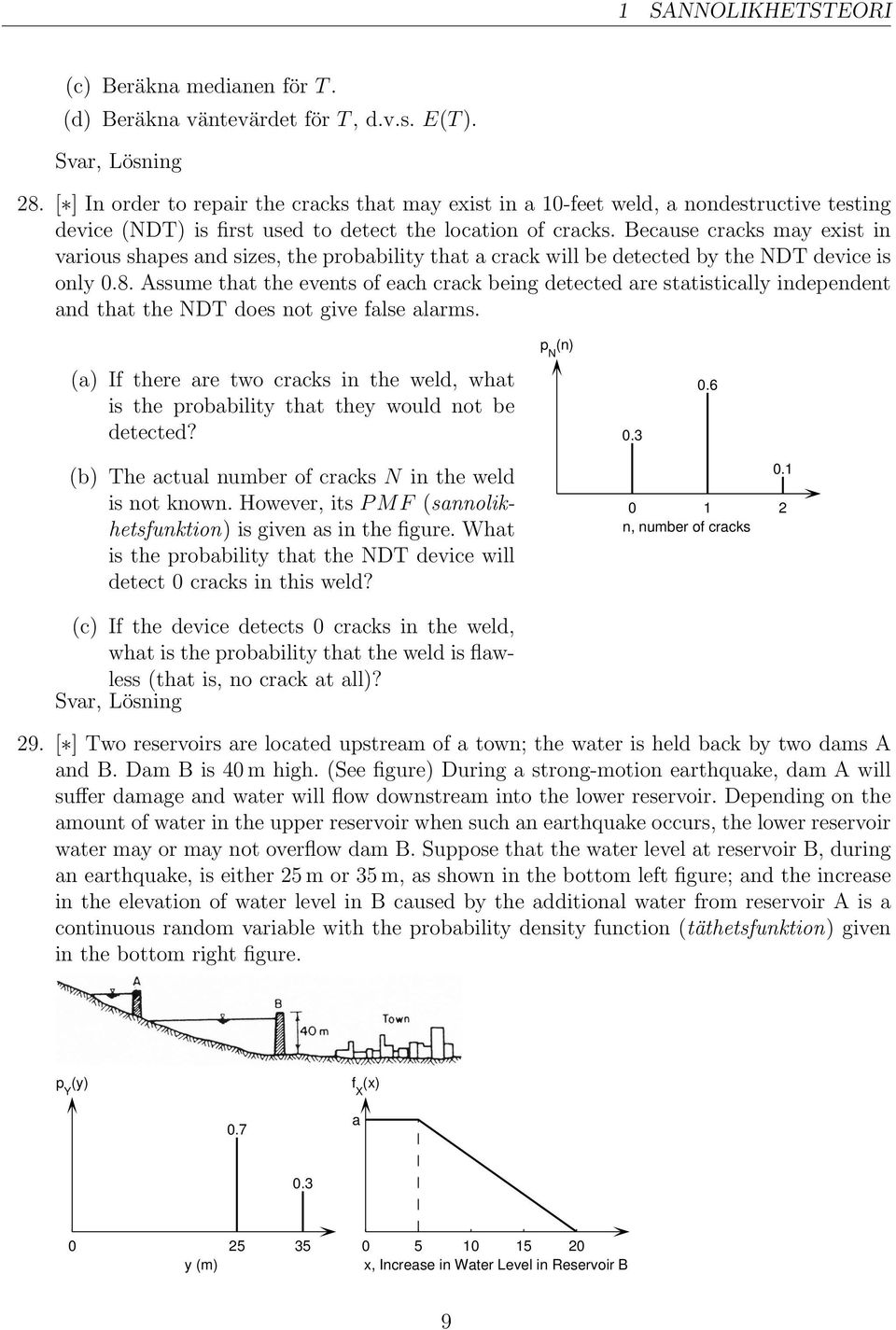 Because cracks may exist in various shapes and sizes, the probability that a crack will be detected by the NDT device is only 0.8.