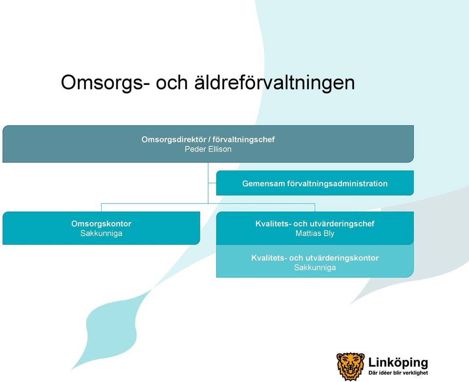 förvaltningsadministration Omsorgskontor Kvalitets-