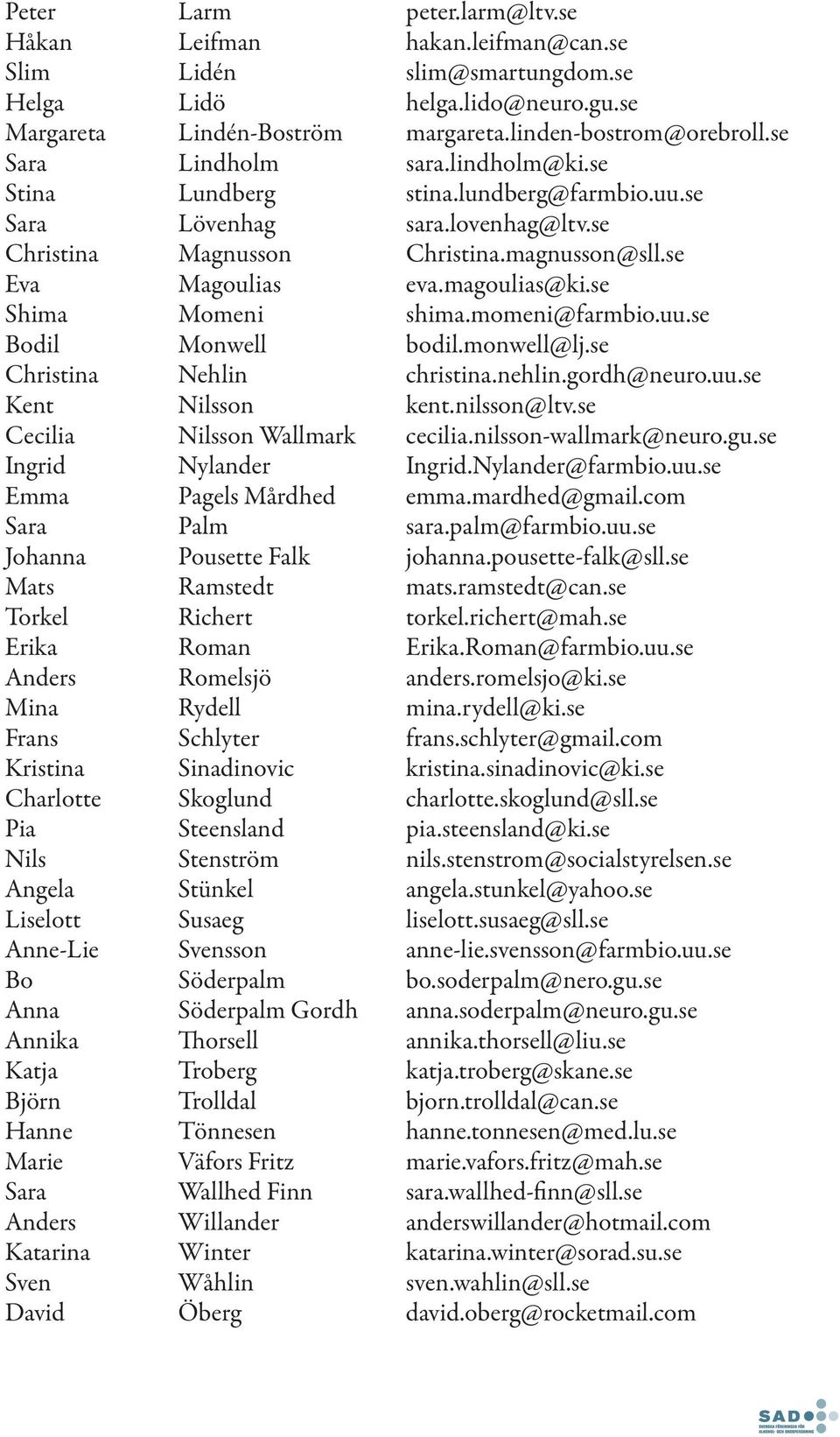 se Shima Momeni shima.momeni@farmbio.uu.se Bodil Monwell bodil.monwell@lj.se Christina Nehlin christina.nehlin.gordh@neuro.uu.se Kent Nilsson kent.nilsson@ltv.se Cecilia Nilsson Wallmark cecilia.