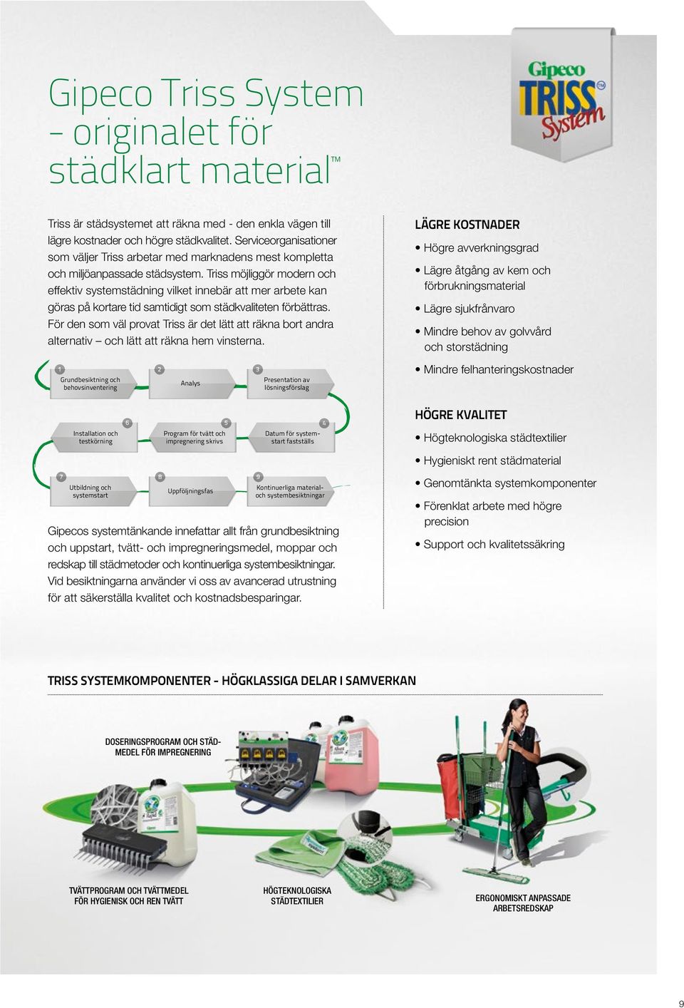 Triss möjliggör modern och effektiv systemstädning vilket innebär att mer arbete kan göras på kortare tid samtidigt som städkvaliteten förbättras.