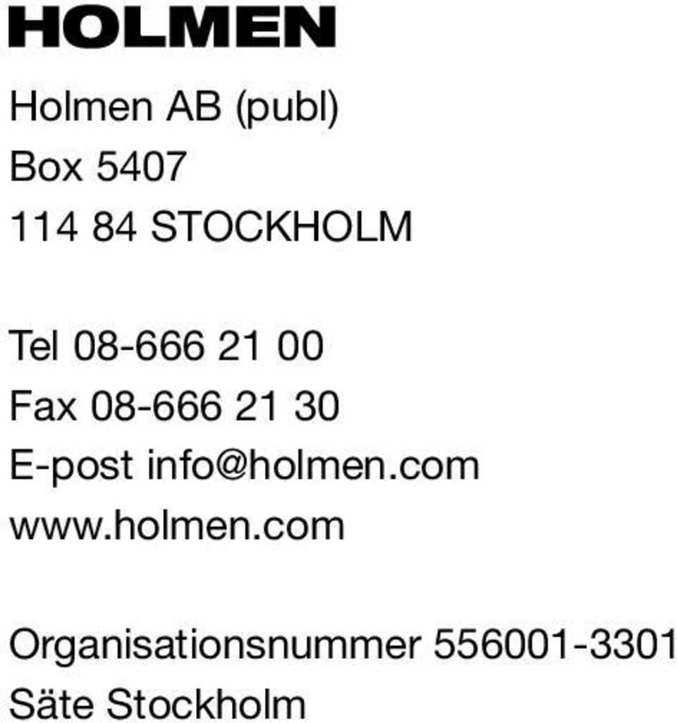 30 E-post info@holmen.