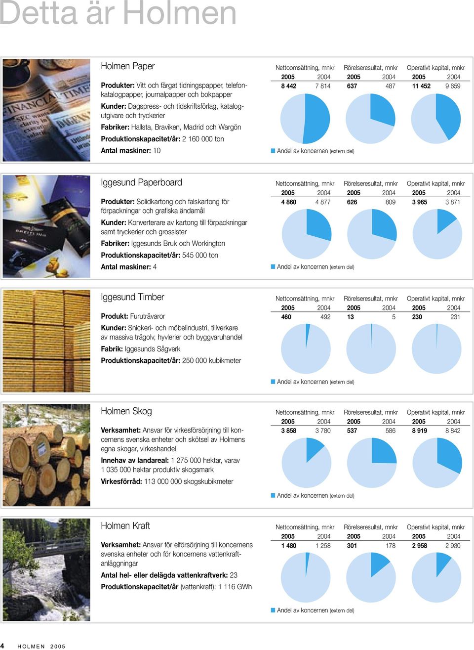 2004 8 442 7 814 637 487 11 452 9 659 Andel av koncernen (extern del) Iggesund Paperboard Produkter: Solidkartong och falskartong för förpackningar och grafiska ändamål Kunder: Konverterare av