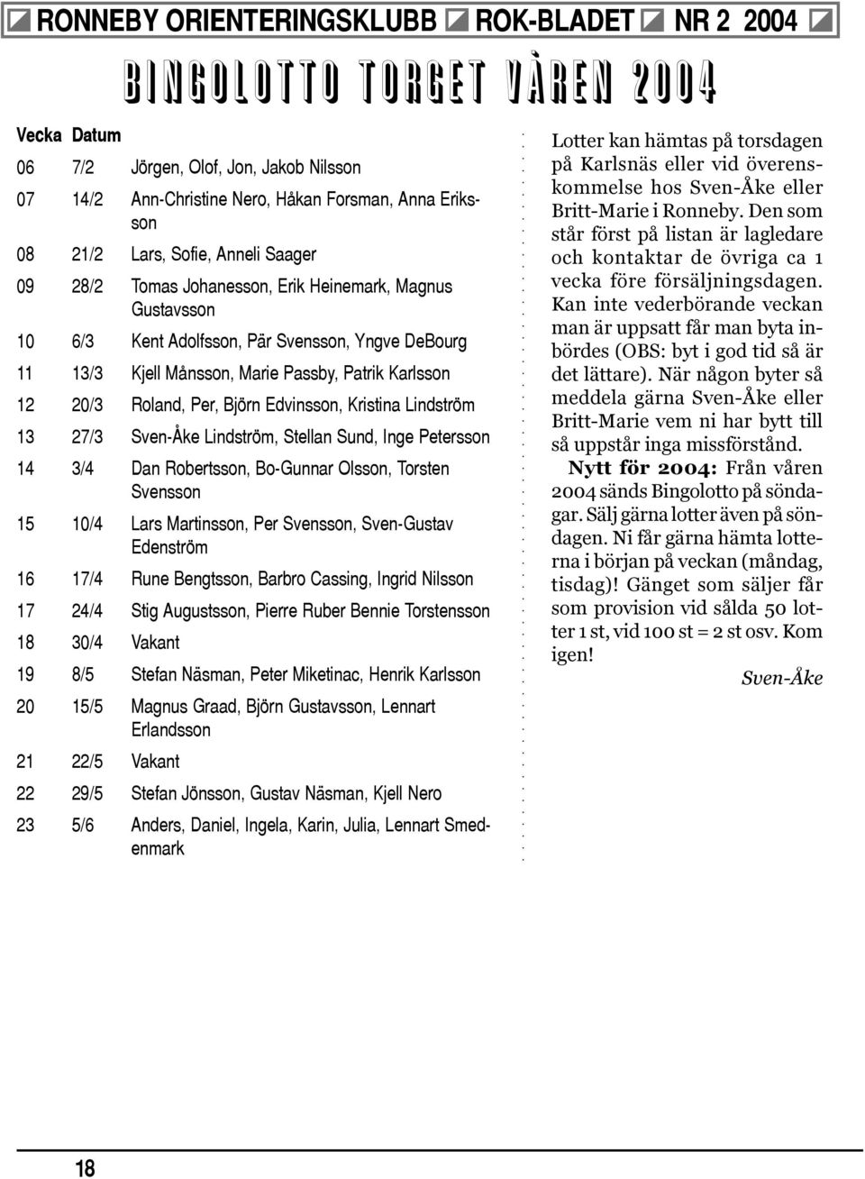 27/3 Sven-Åke Lindström, Stellan Sund, Inge Petersson 14 3/4 Dan Robertsson, Bo-Gunnar Olsson, Torsten Svensson 15 10/4 Lars Martinsson, Per Svensson, Sven-Gustav Edenström 16 17/4 Rune Bengtsson,