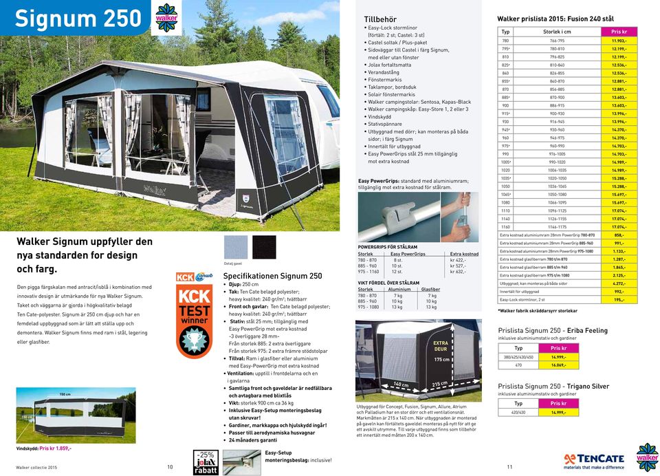 tillgänglig Easy PowerGrips: standard med aluminiumram; tillgänglig för stålram. Walker prislista 2015: Fusion 240 stål Storlek i cm 780 766-795 11.903,- 795* 780-810 12.199,- 810 796-825 12.