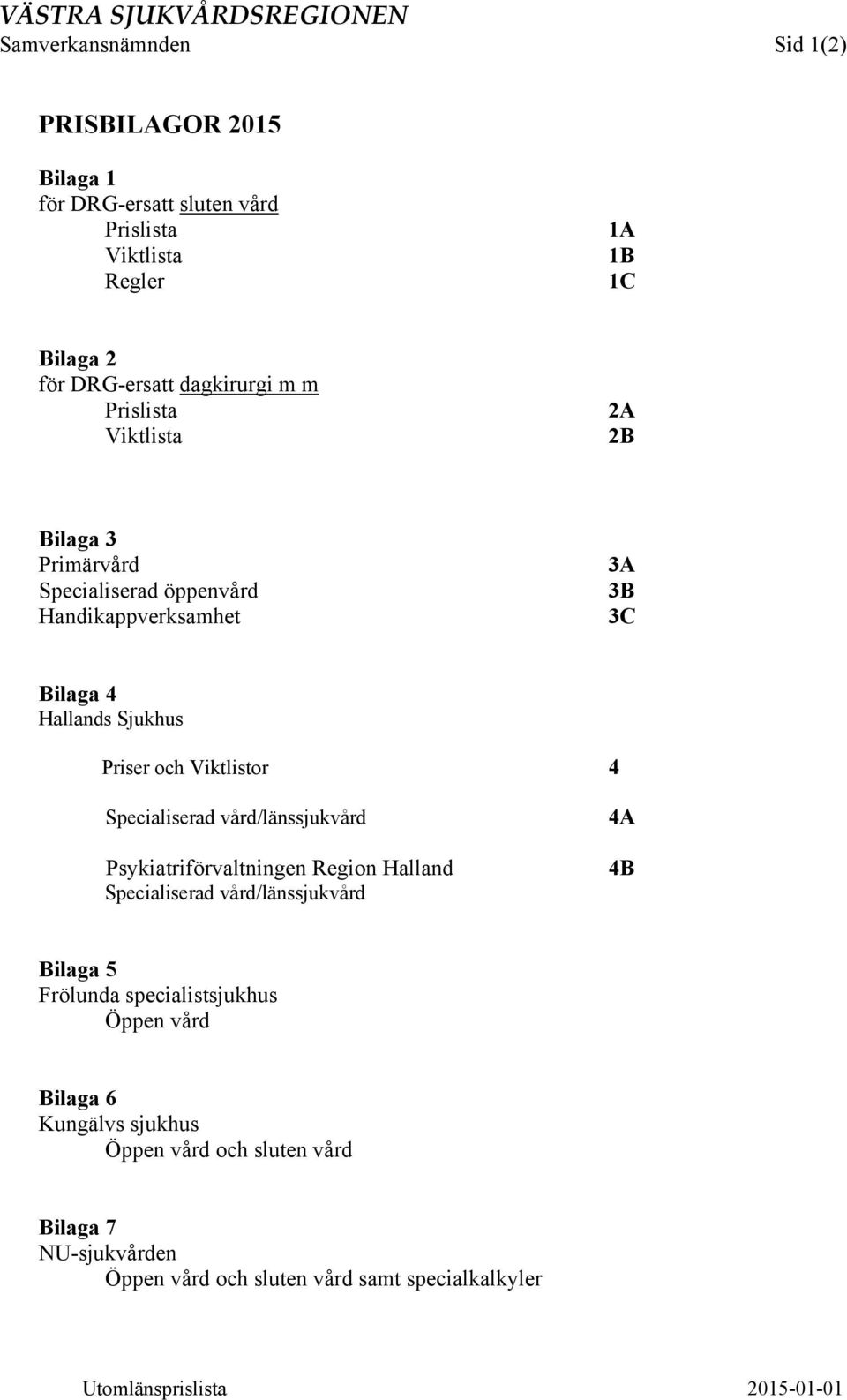 och Viktlistor 4 Specialiserad vård/länssjukvård Psykiatriförvaltningen Region Halland Specialiserad vård/länssjukvård 4A 4B Bilaga 5 Frölunda