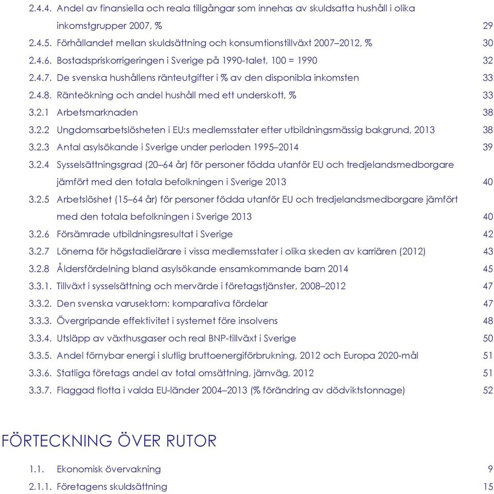 Ränteökning och andel hushåll med ett underskott, % 33 3.2.1 Arbetsmarknaden 38 3.2.2 Ungdomsarbetslösheten i EU:s medlemsstater efter utbildningsmässig bakgrund, 213 38 3.2.3 Antal asylsökande i Sverige under perioden 1995 214 39 3.