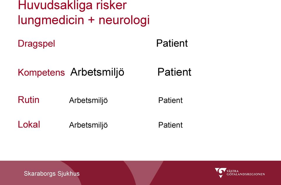 Kompetens Arbetsmiljö Patient Rutin